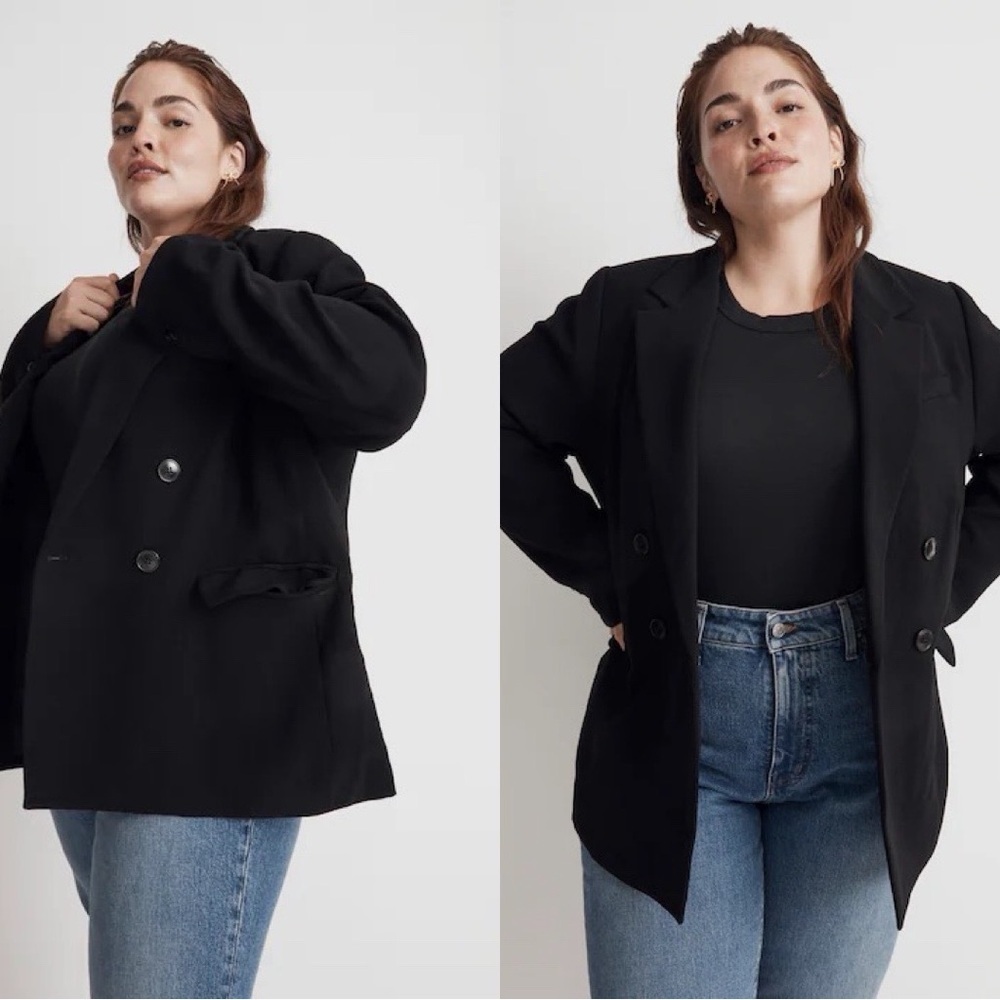 MADEWELL The Rosedale Boyfriend Black in Crepe Blazer Sz 6
